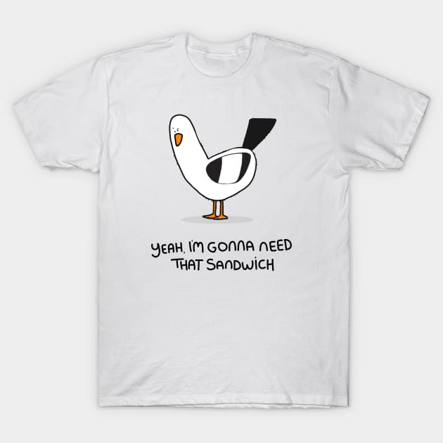 Grumpy Seagull T-Shirt by grumpyanimals